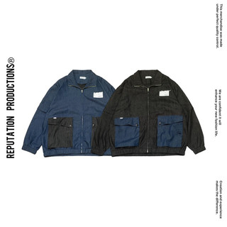 REPUTATION 單寧拼接手袖可拆夾克/MELTON DENIM WEAR JACKET / D- JACKET