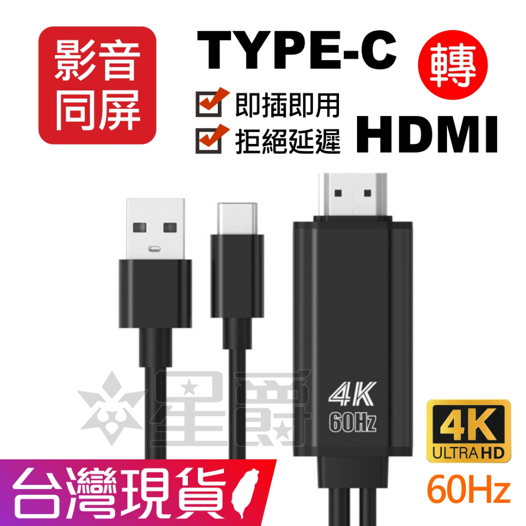 Type-C HDMI 轉接 支援 Disney+ Netflix 手機 iPad 轉電視 4K 60hz iPhone