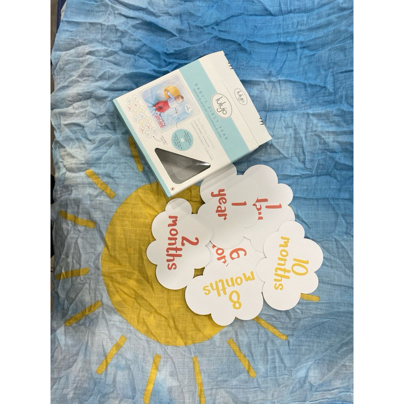 加拿大 lulujo 寶寶成長包巾卡片組 贈送字母數字組 寶寶成長包巾 嬰兒包巾 寶寶成長包巾