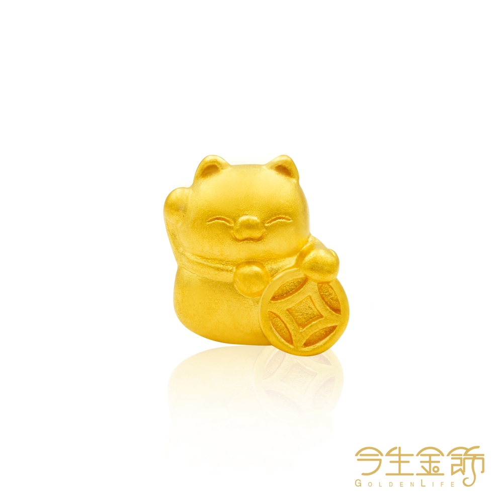 【今生金飾】吉利來財貓串珠(網路獨賣) 黃金手繩