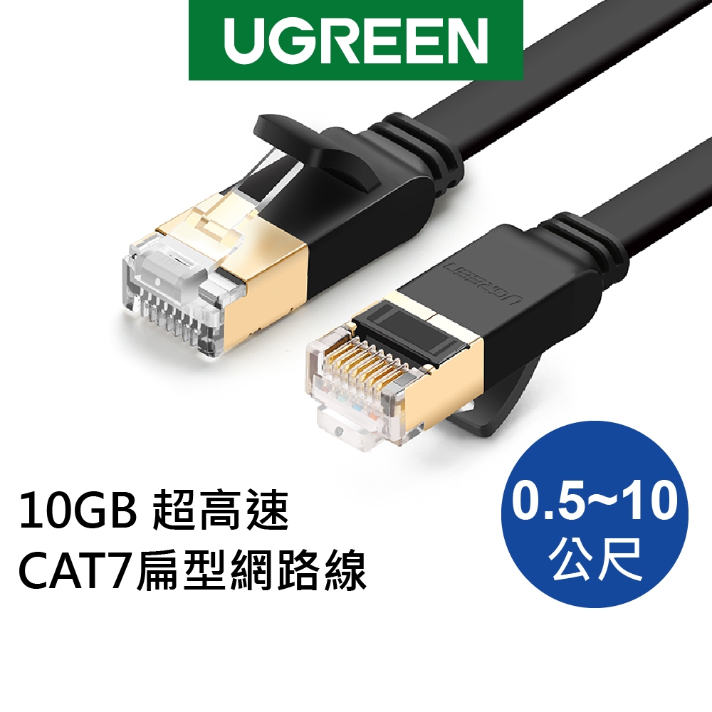 [拆封新品] 綠聯 CAT7 網路線 FLAT版 扁線 收納平整版 0.5~10公尺