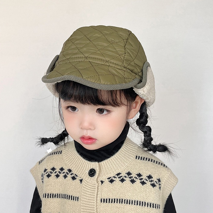 𝐻𝑒𝑦 𝑀𝑜! 韓版幼兒翻邊飛行帽 兒童護耳帽