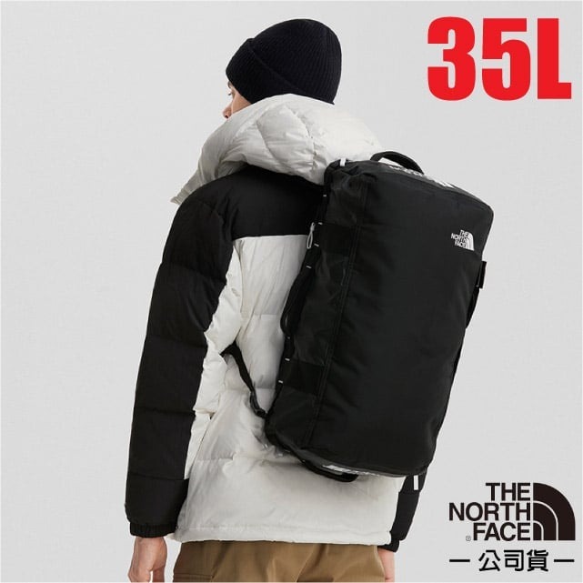 【The North Face】多功能背提兩用行李包35L 大容量雙肩後背包 手提行李袋 自助旅行包_黑_52RR