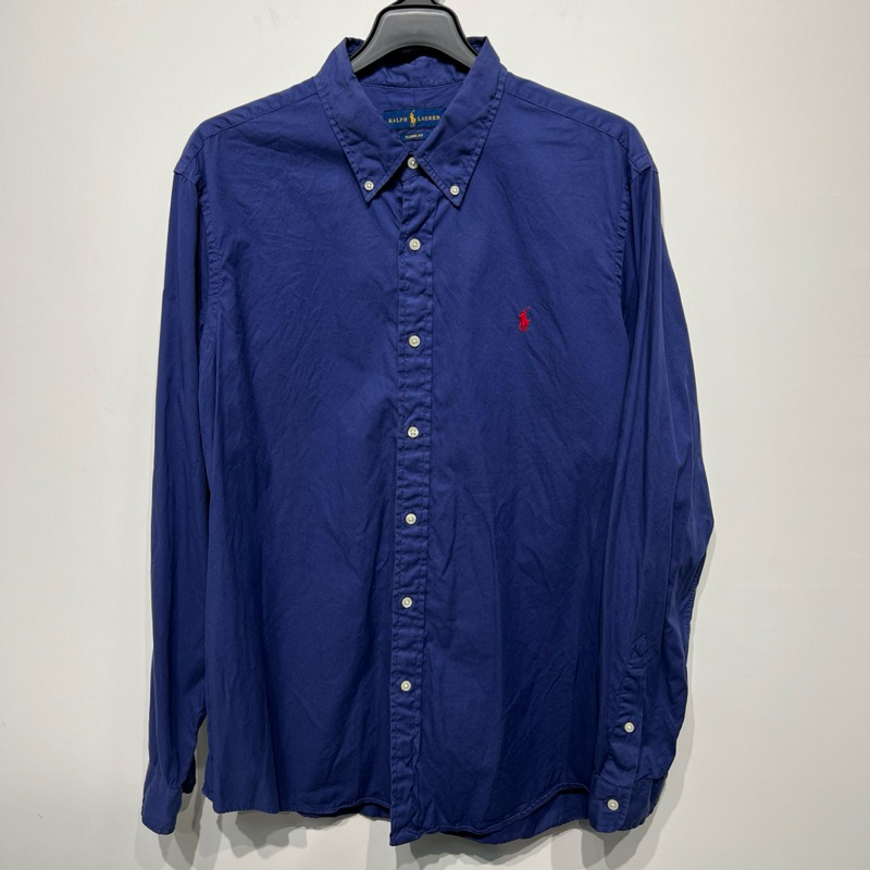 老麥嚴選 Polo Ralph Lauren長袖襯衫 藍紫色（偏藍色）二手 男XL號 DA1914V