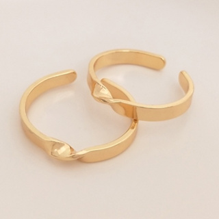 宏雲Hongyun-Ala--開口扭戒14K鍍金保色戒指diy繞線手工戒托指環首飾品手作材料配件