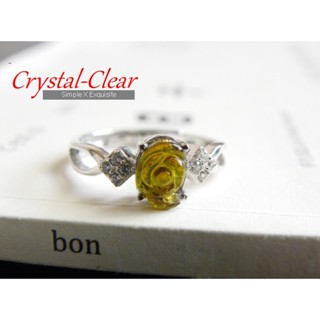 ☆Crystal-Clear☆ 925銀天然玫瑰花碧璽戒指2BS34