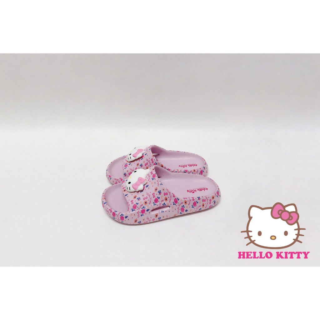 小葉鞋鞋 (8072 粉)【14 - 21 cm】三麗鷗 Hello Kitty 立體大頭小碎花輕量拖鞋(823648)