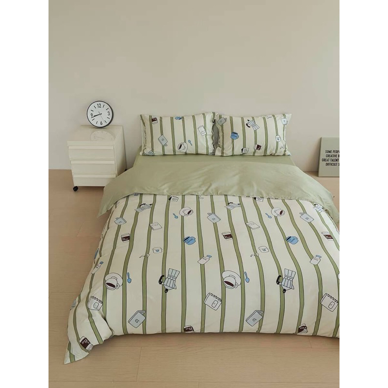 Little Bed小床-咖啡時間 埃及棉床組四件組 全棉埃及長絨棉貢緞 日式寢具 床包