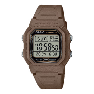 CASIO 卡西歐 W-800H-5AV 流線型數位時尚潮流腕錶 大地色 36.8mm