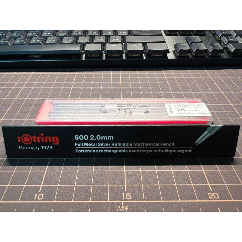 Rotring 600 2.0mm 銀桿全金屬工程筆（近全新）