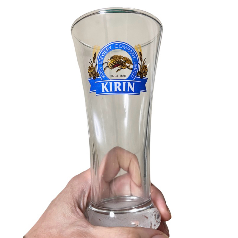［輝哥啤酒杯] 日本帶回 KIRIN 麒麟 藍標 厚底啤酒杯