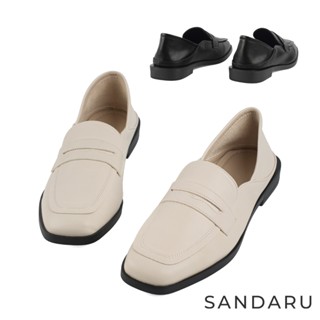 山打努SANDARU-樂福鞋 方頭兩穿平底便仕樂福鞋
