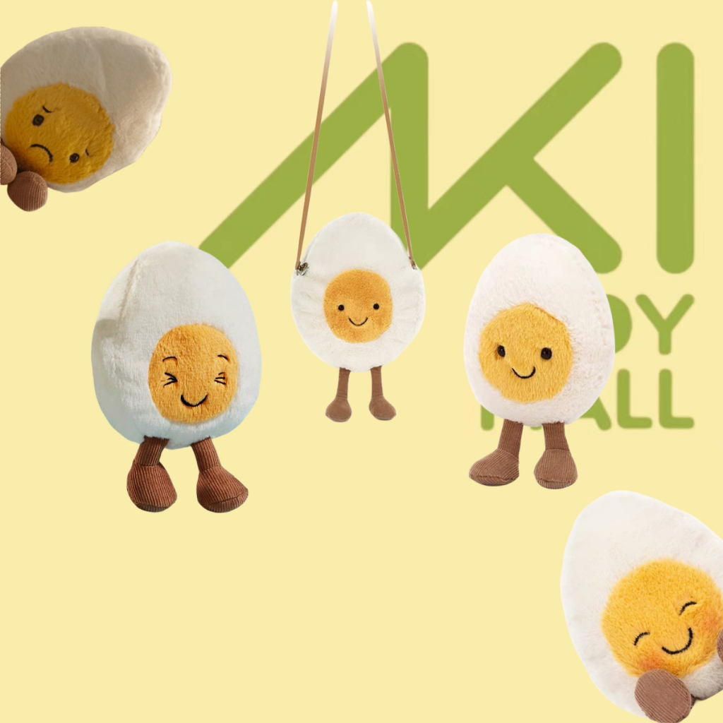 「AKI T🐣Y MALL」Jellycat 趣味水煮蛋 水煮蛋 水煮蛋包包 可愛 毛絨 禮物