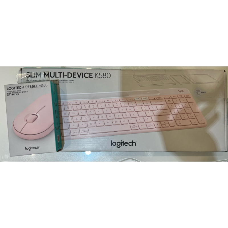 Logitech 羅技 K580無線鍵盤+Pebble M350無線滑鼠（玫瑰粉）不拆賣。