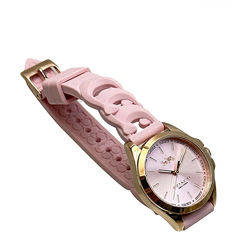 COACH 時尚矽膠手錶腕錶 粉色 C9579 PIN