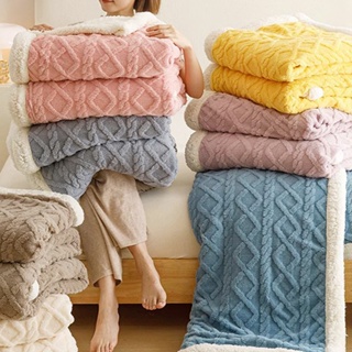 DUYAN 竹漾韓系慵懶風 麻花編織感 X 牛奶絨 雙層加厚被毯 多款任選 素色毯 毛毯 毯子 法蘭絨 厚毯
