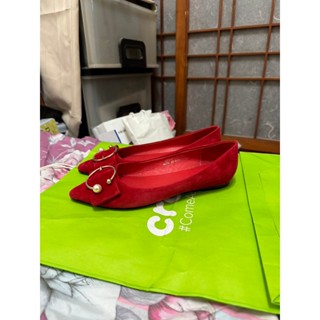 「 二手鞋 」 TINO BELLINI 女版平底鞋 36號（紅色）鐵2-3