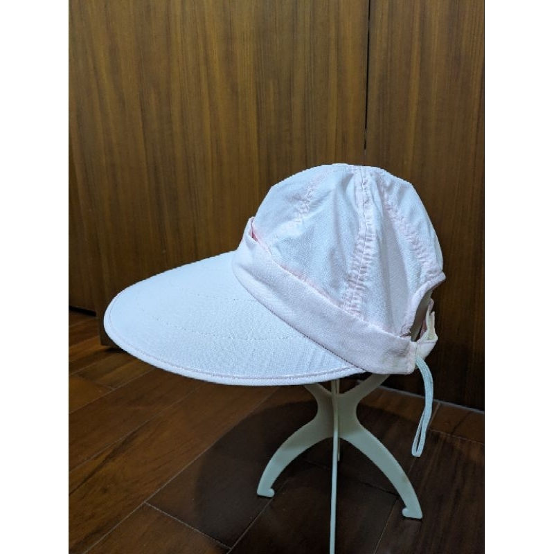 UV100防曬面罩帽遮陽帽(櫻花粉).可拆式.5種戴法
