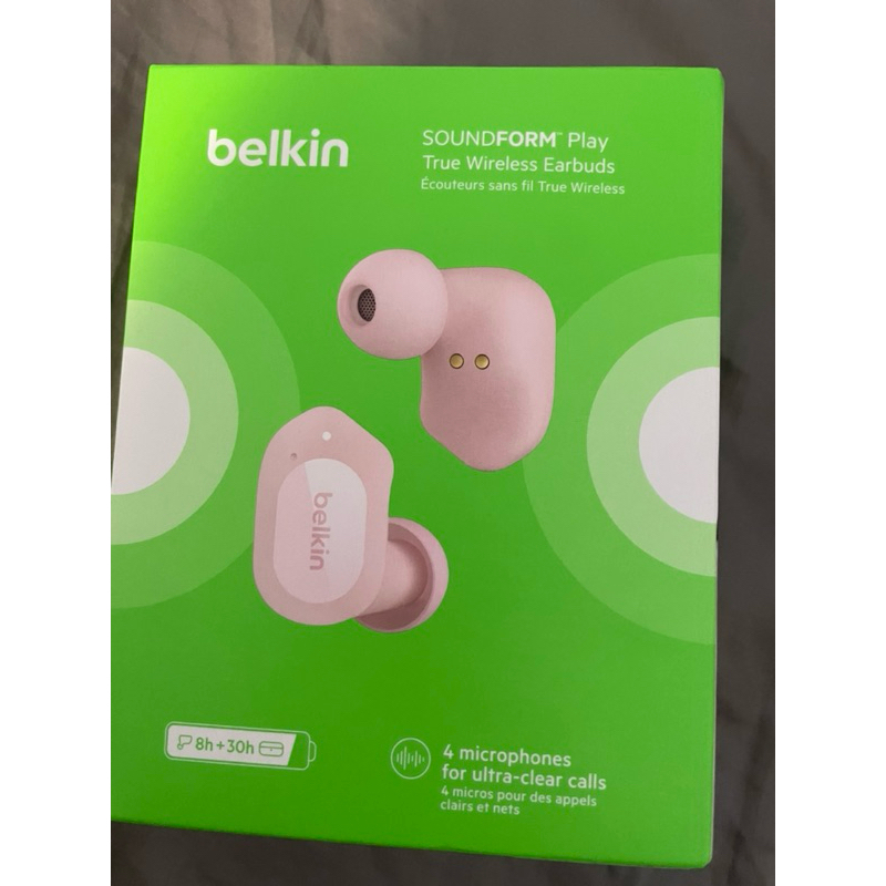 belkin 藍芽耳機 粉色