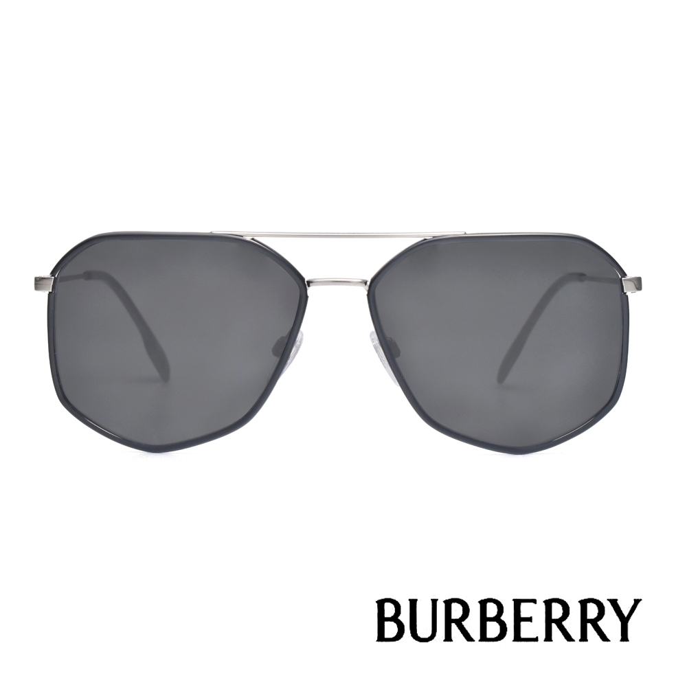 BURBERRY 太陽眼鏡 B3139 114487 雙槓多邊框飛官款 - 金橘眼鏡