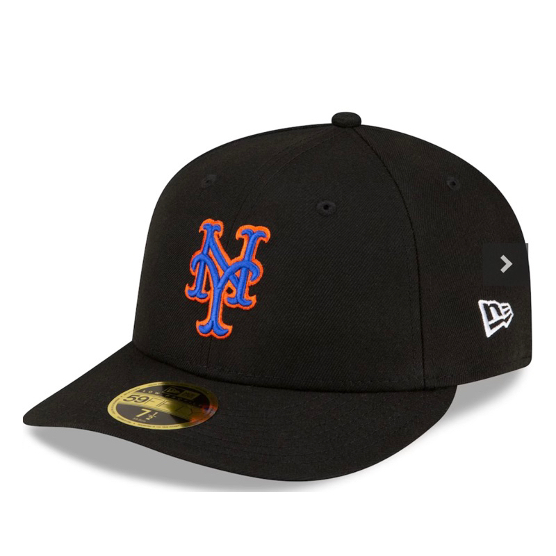 紐約大都會New york Mets New Era 59FIFTY low profile球員實戰版全封黑色棒球帽