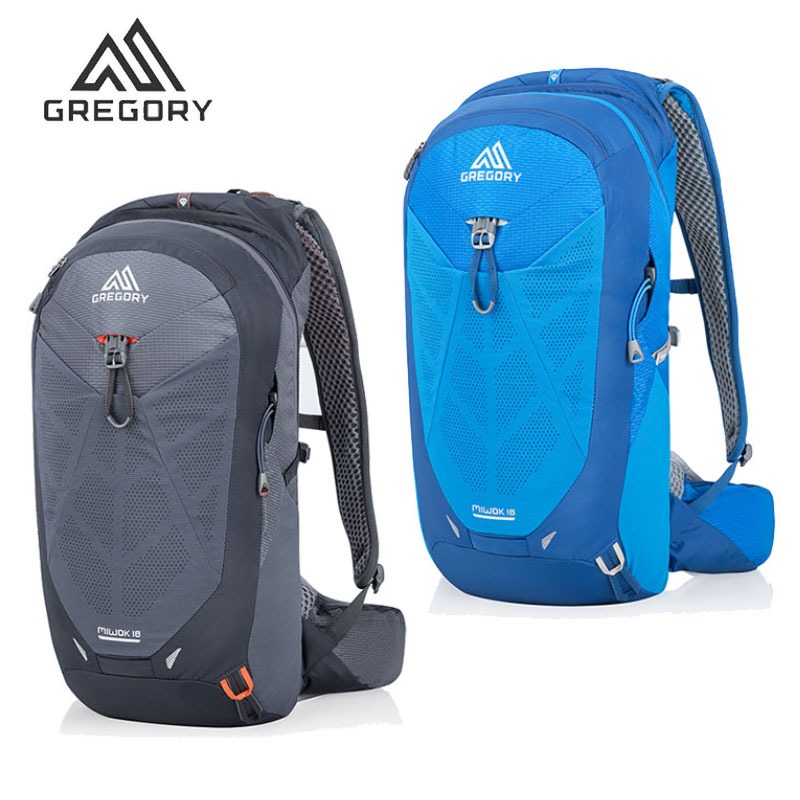 【GREGORY 美國】MIWOK 18L 男款多功能登山背包 碳黑 射光藍 單日登山包 旅行 攻頂包 GG111480