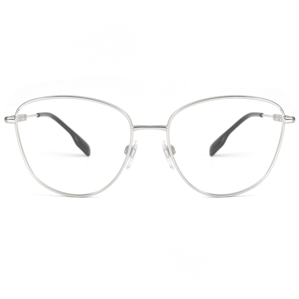 BURBERRY 光學眼鏡 B1376 1005-55mm側LOGO角切多邊框 - 金橘眼鏡