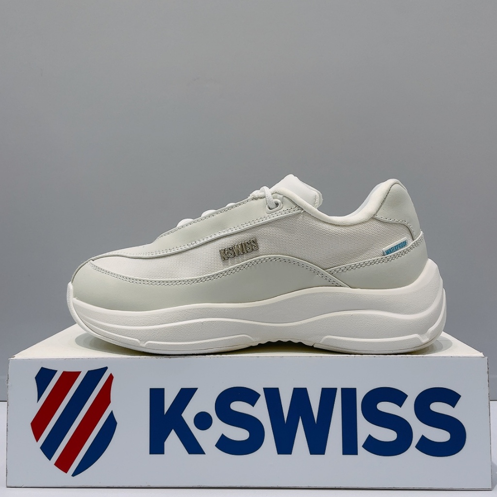 K-SWISS 女生 白色 皮革 防水 舒適 運動 老爹鞋 休閒鞋 74071-100