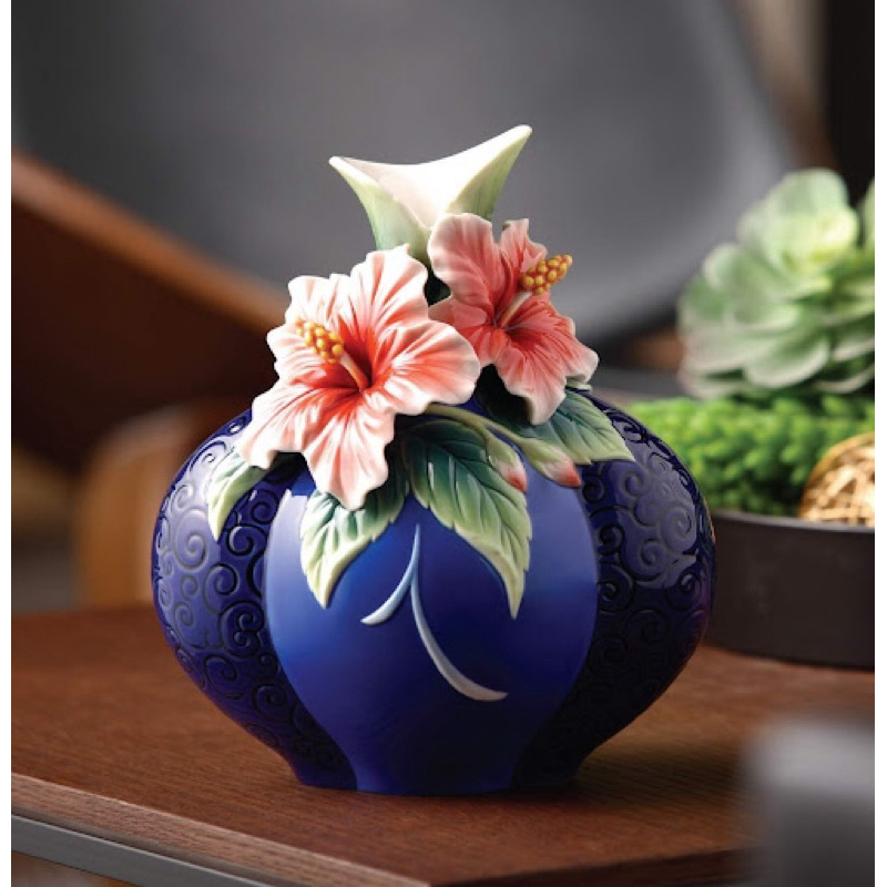 全新現貨FRANZ法藍瓷2015年度瓷瓶「錦華旺福 木槿瓷瓶」