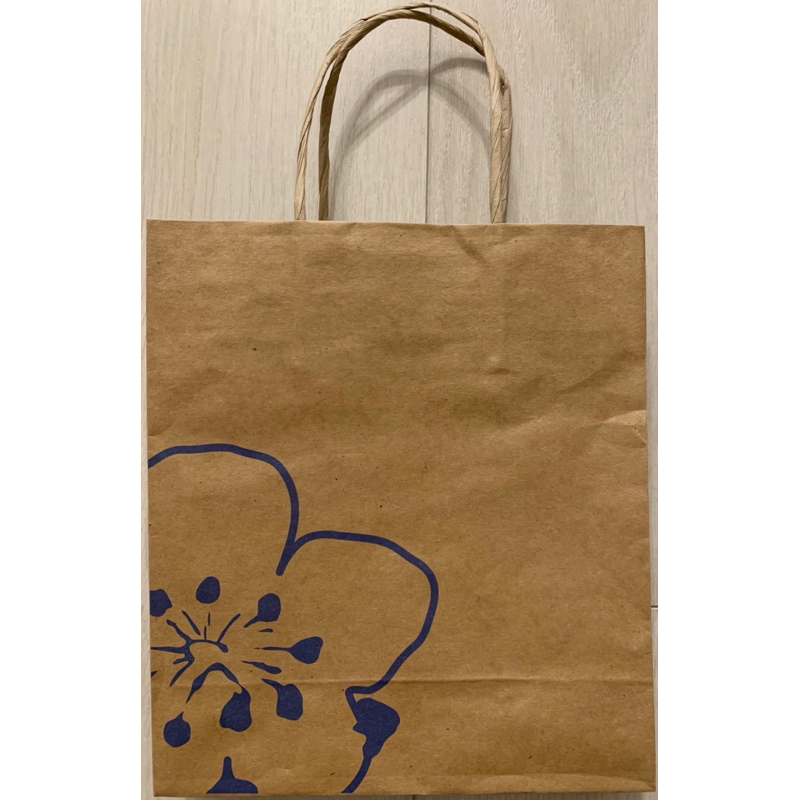 ✈️ CHINA AIRLINES 中華航空 華航免稅品專用牛皮紙袋 提袋   經典梅花logo  藍梅花