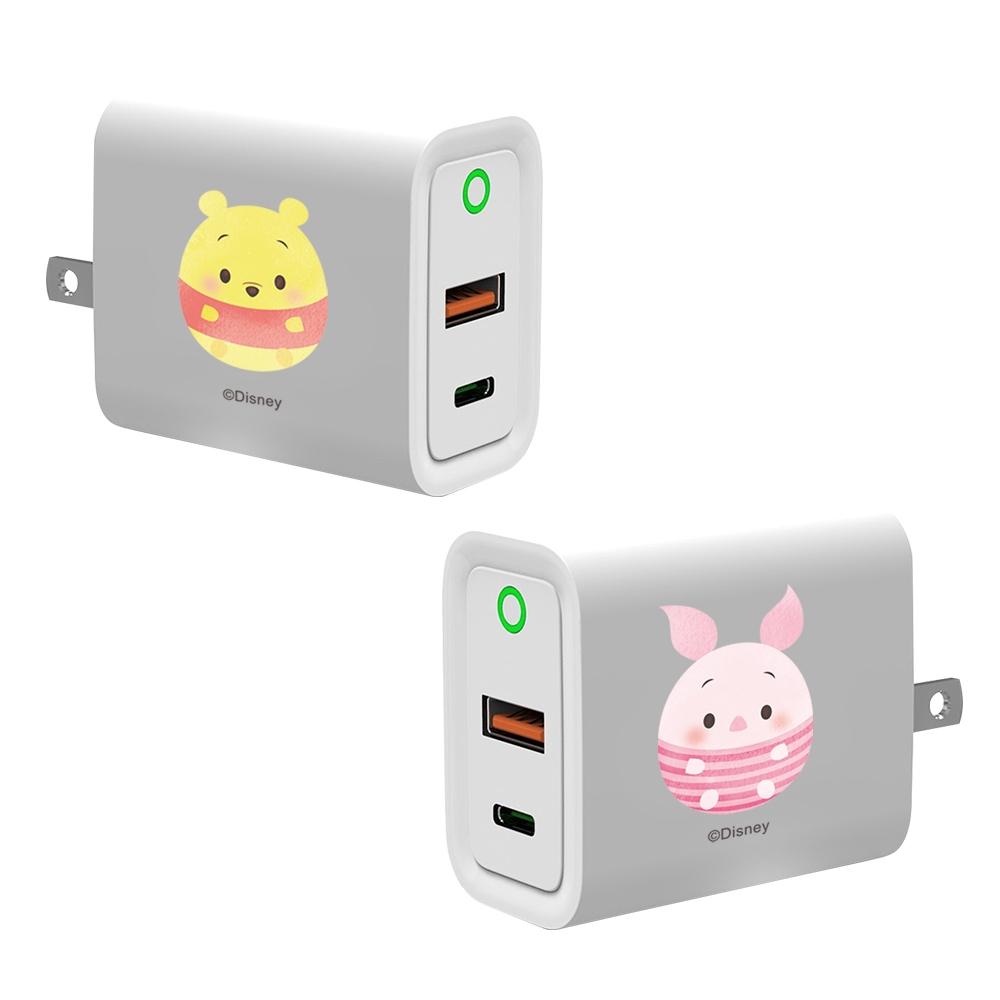 【TOYSELECT】Disney Ufufy系列-小熊維尼款USB3.0+PD20W雙孔充電器