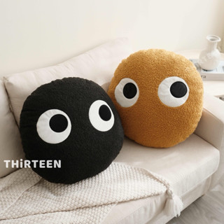 THiRTEEN拾叄家居◖大眼怪煤炭抱枕 羊羔絨抱枕 泰迪絨抱枕 家居品 枕頭套 靠墊腰靠 沙發靠枕