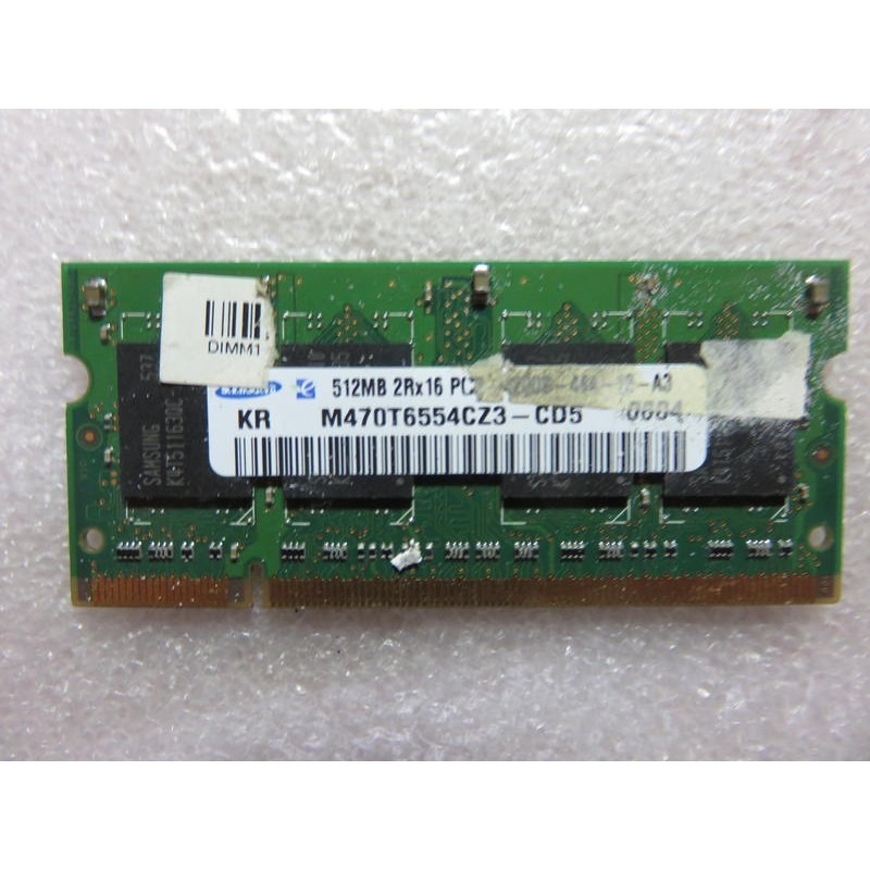 NR筆記型電腦記憶體- Samsung M470T6554CZ3-CD5 512mb DDR2-533  直購價50