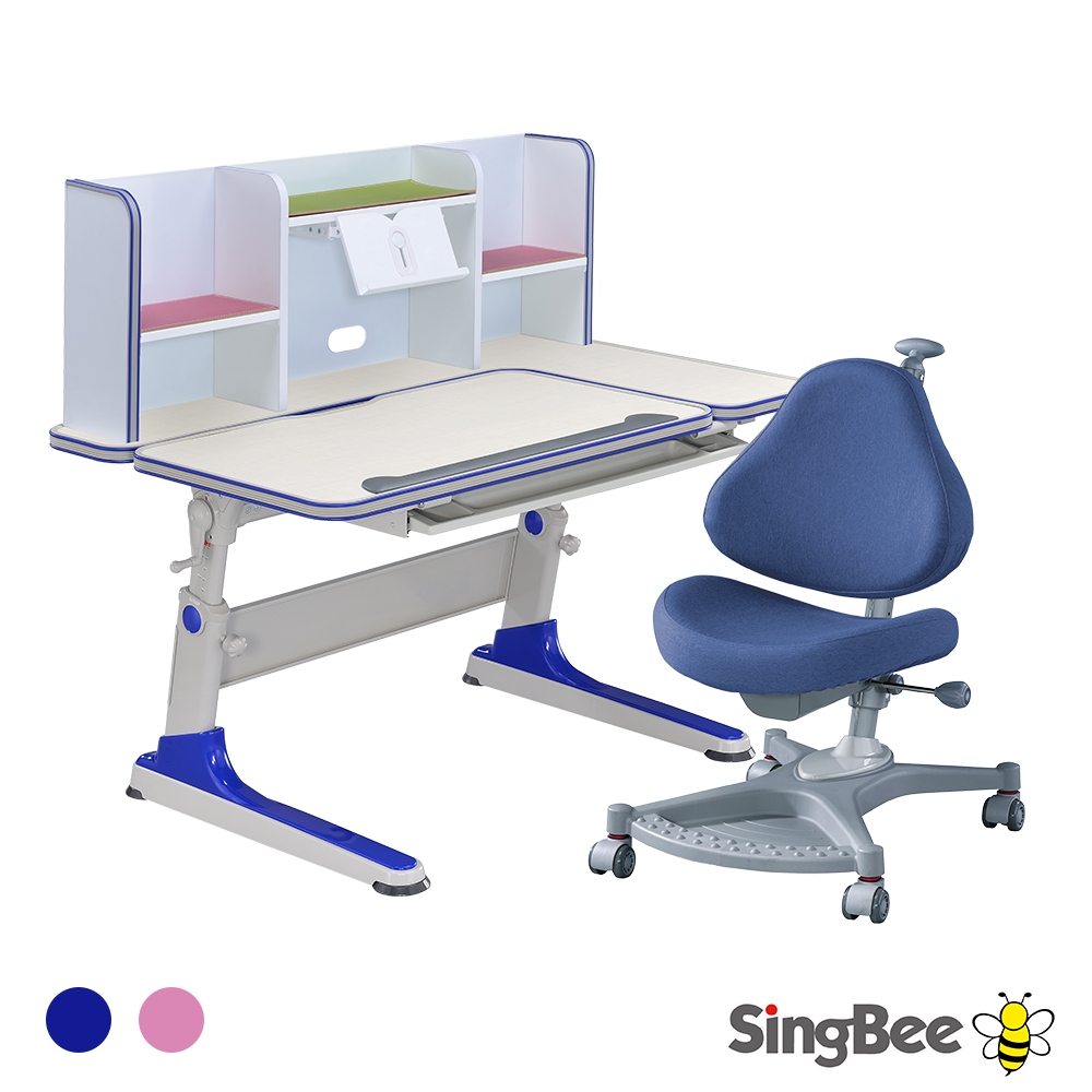 【SingBee 欣美】寬120cm 兒童桌椅組SBD-601&amp;BC115+139S(書桌椅 兒童桌椅 兒童書桌椅)