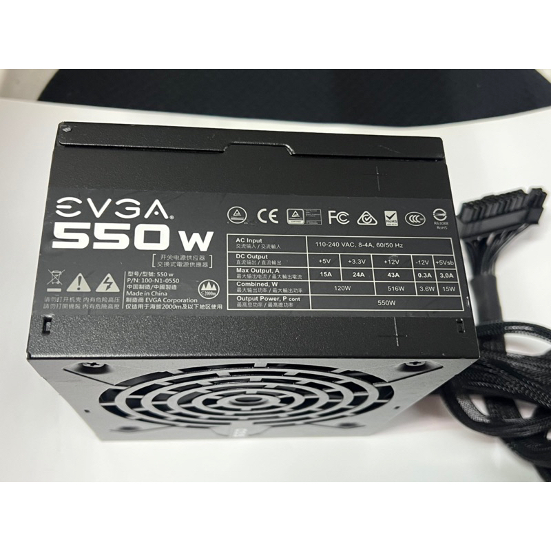 電腦雜貨店～艾維克EVGA 550w 550W 電源供應器 二手良品 $500