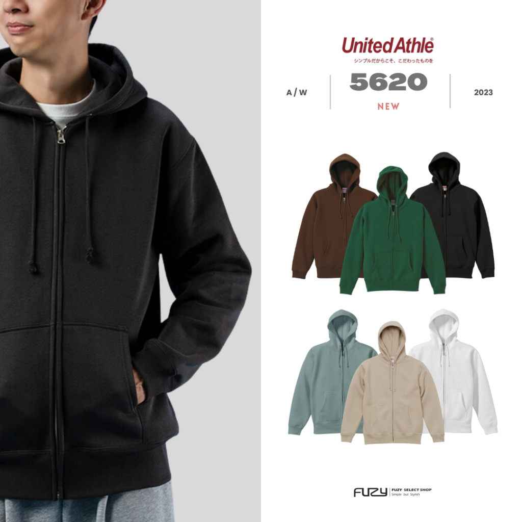 『 免運 』日本United Athle 5620 10oz 鋪棉外套 厚磅連帽帽夾【 FUZY 】- UA5620