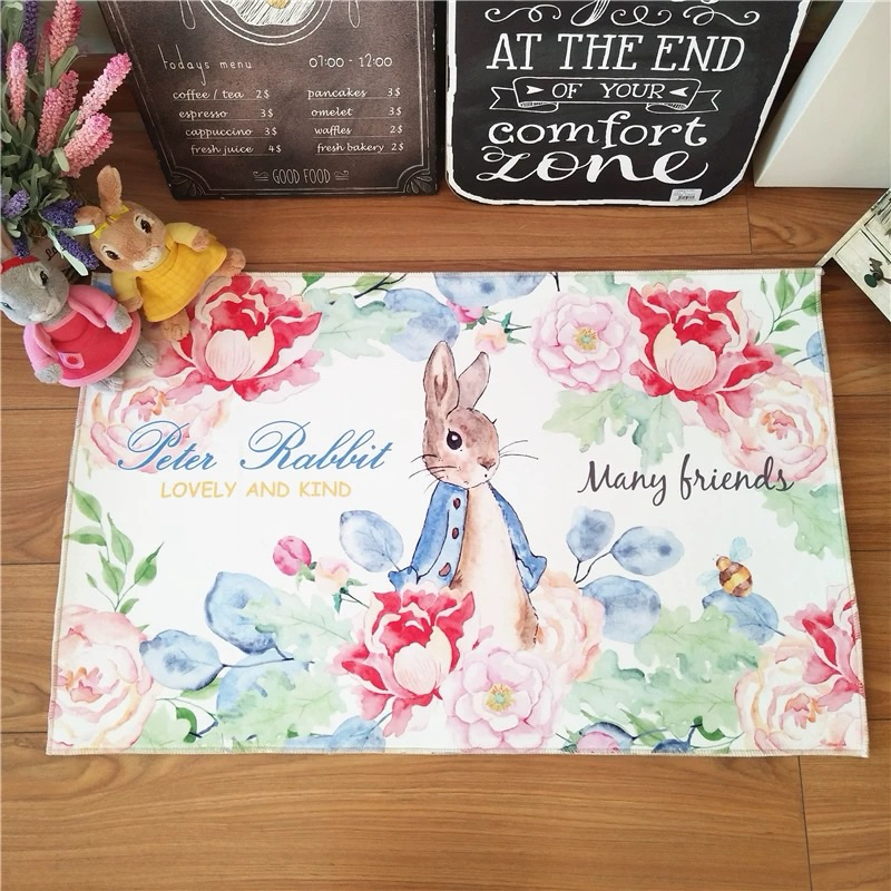 限定 PETER RABBIT 彼得兔 兔子 花朵 房間地毯 浴室踏墊 卡通地墊 車