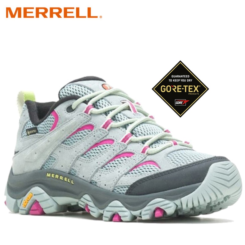 【MERRELL 美國】女 MOAB 3 GORE-TEX 登山鞋 淺灰 ML037202 低筒健走鞋 防水 黃金大底