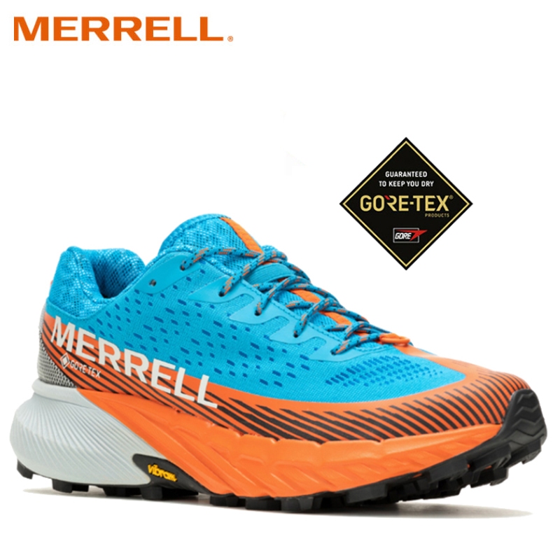 【MERRELL 美國】AGILITY PEAK 5 GORE-TEX 男戶外登山鞋 活力藍 ML067747 黃金大底