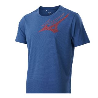 棒球世界全新Mizuno美津濃Slim FIT合身版型 男款短袖T恤 32TAB00215 (灰藍)特價