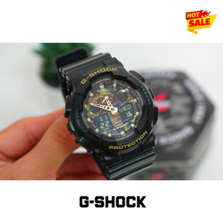 CASIO 卡西歐 G-SHOCK系列 經典迷彩雙顯電子錶 黑 GA-100CF-1A9 二手近全新 原廠正品