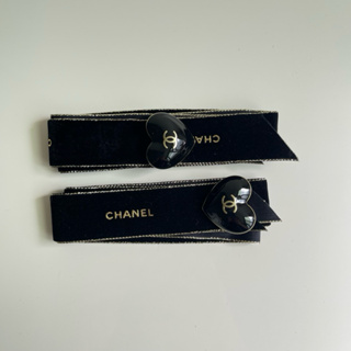 《全新正品》Chanel香奈兒 2023聖誕包裝 愛心釦+緞帶 寬2.5cm