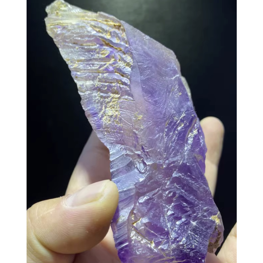 天然紫水晶骨幹水晶標本原石超七水晶原石像月牙紫羅蘭色