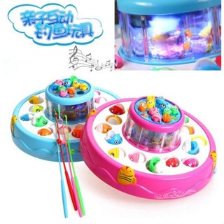 好好玩具 臺灣現貨 雙層電動釣魚盤 釣魚達人 電動音樂旋轉 電動釣魚 磁性釣魚 手眼協調