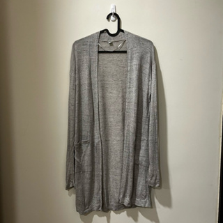 Uniqlo灰色長版針織外套
