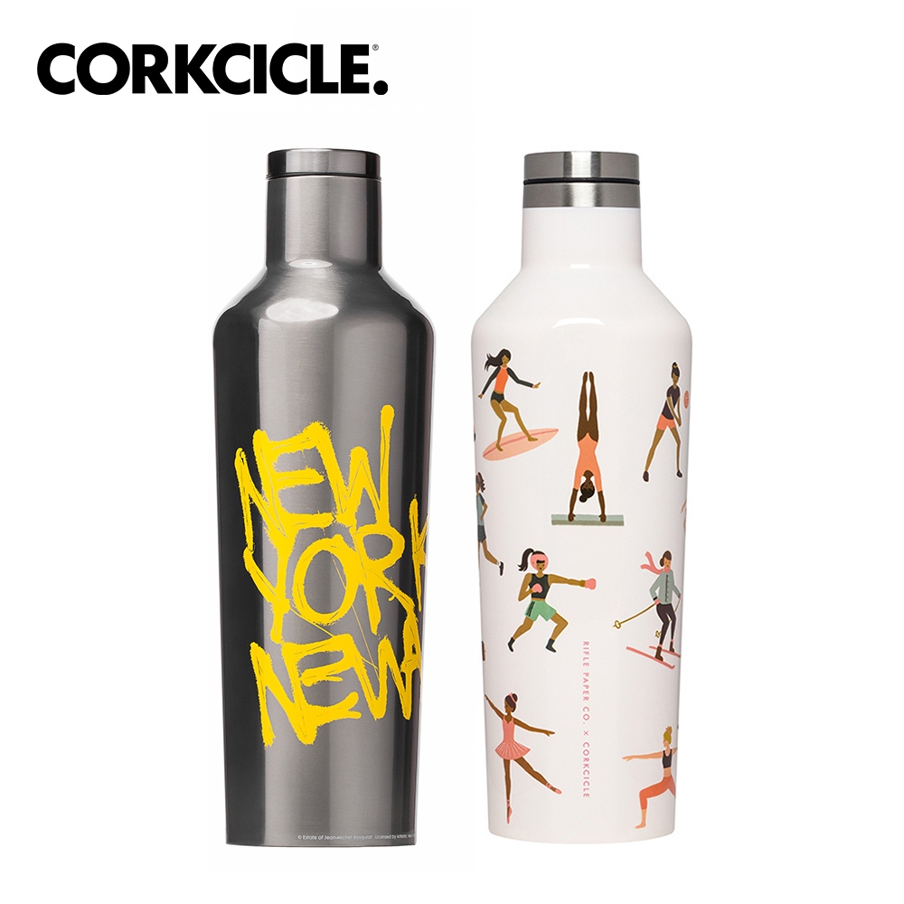 美國CORKCICLE 設計師聯名系列三層真空易口瓶/保溫瓶/隨行瓶470ml(紐約客/運動女孩)