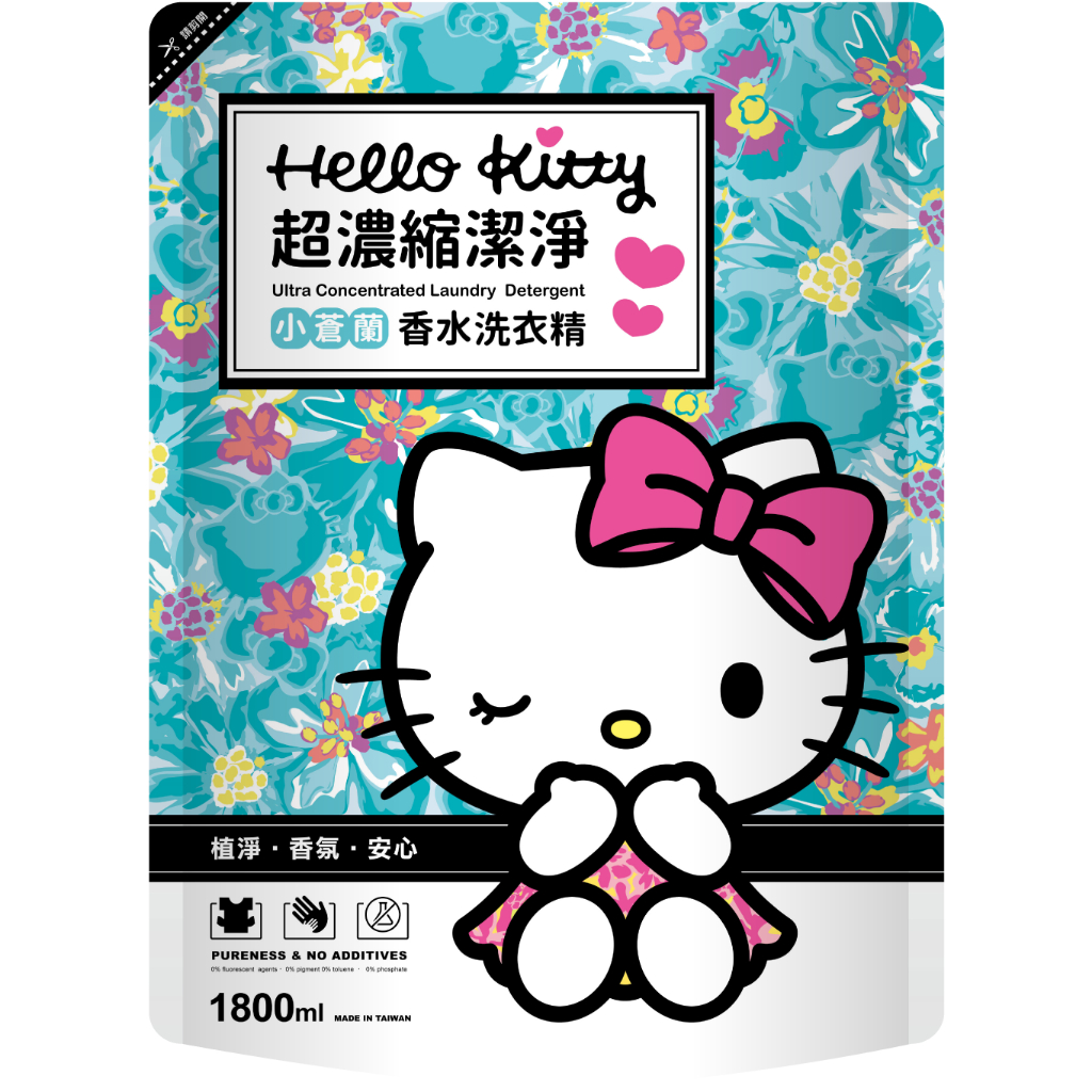 【HELLO KITTY】香水濃縮洗衣精補充包1800ml