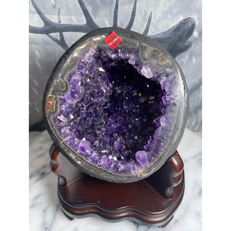 烏拉圭ESP紫晶洞/小圓洞/爆花🌸 帶鈦晶 軟糖二次結晶/招財開運/淨重2.67公斤