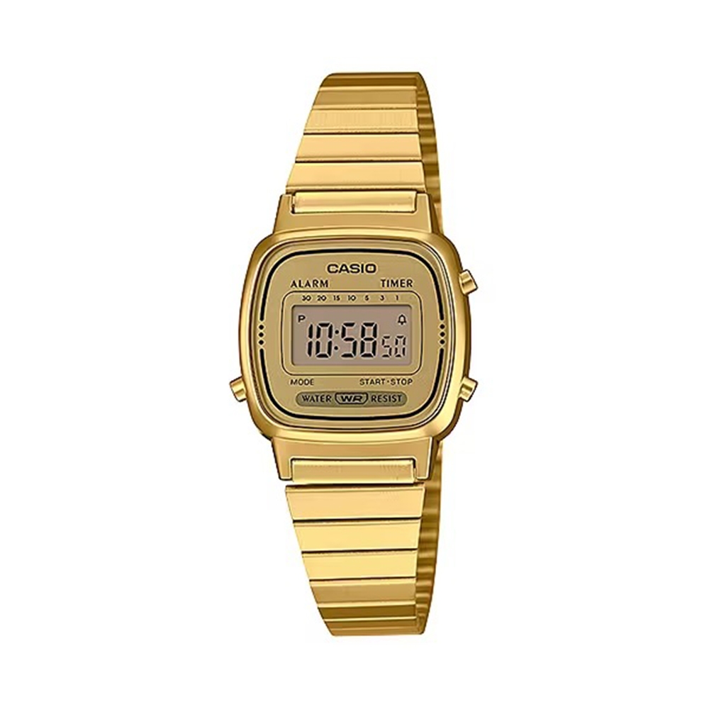 【WANgT】CASIO 卡西歐 LA670WGA-9 日期星期 經典復古 金色 電子錶 24.6mm