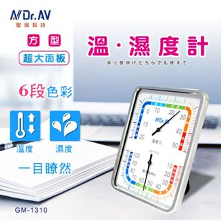 DR.AV GM-1310 方型超大面板溫濕度計 大螢幕 大字體